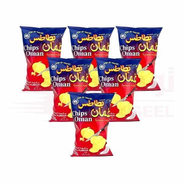 Oman-Chips-Chilli-Flavour-100g-X-6-PCS-1-1.jpg Oman Chips Chilli Flavour - 100g X 6 PCS - Image 1