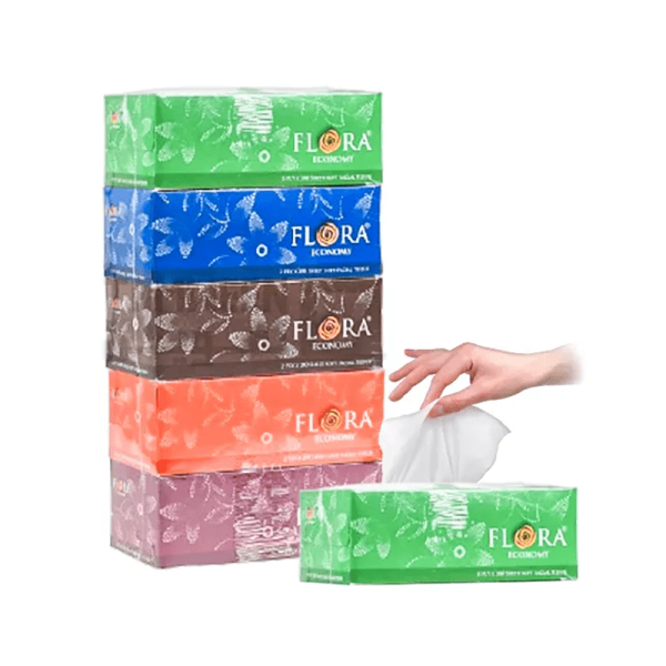 Flora Economic Facial Tissues 1 Shrink x 5 PCS